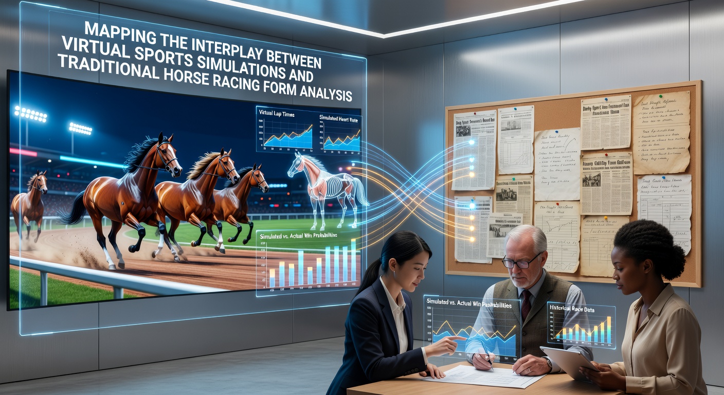 Data visualization showing merged traditional horse racing form charts with virtual simulation probability curves for enhanced model training