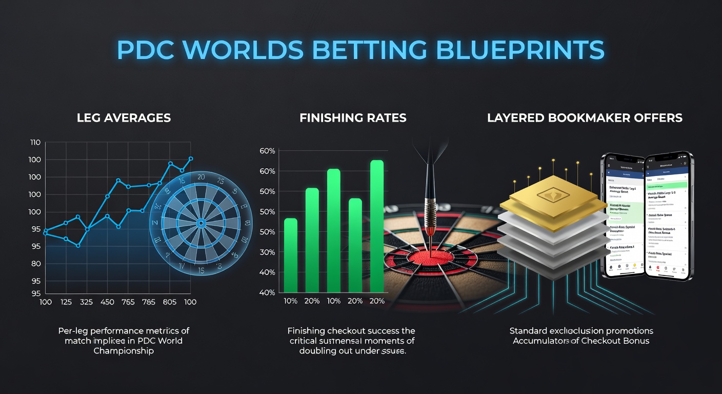 Close-up graph illustrating PDC players' checkout percentages and big finish averages from recent World Championships
