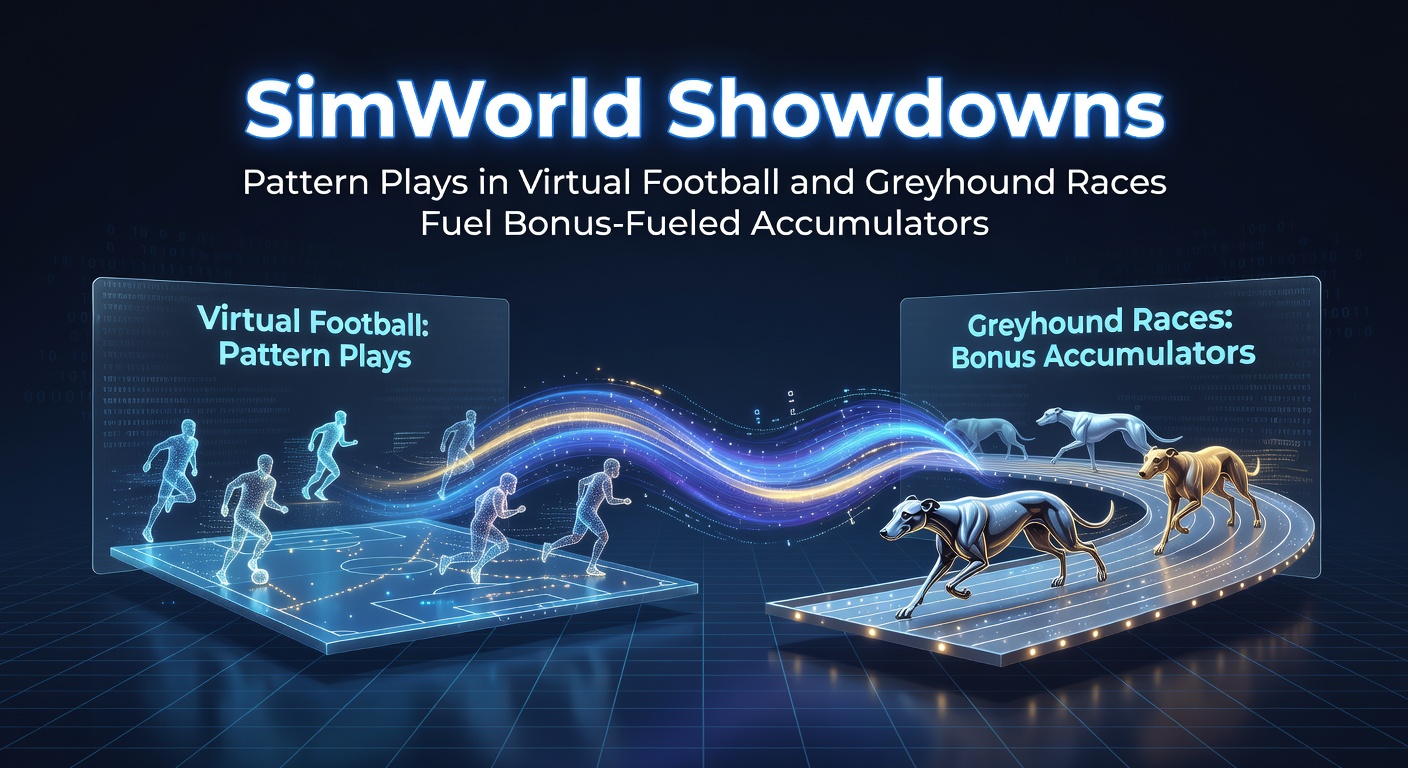 Dynamic SimWorld virtual football stadium packed with simulated crowds and action-packed plays