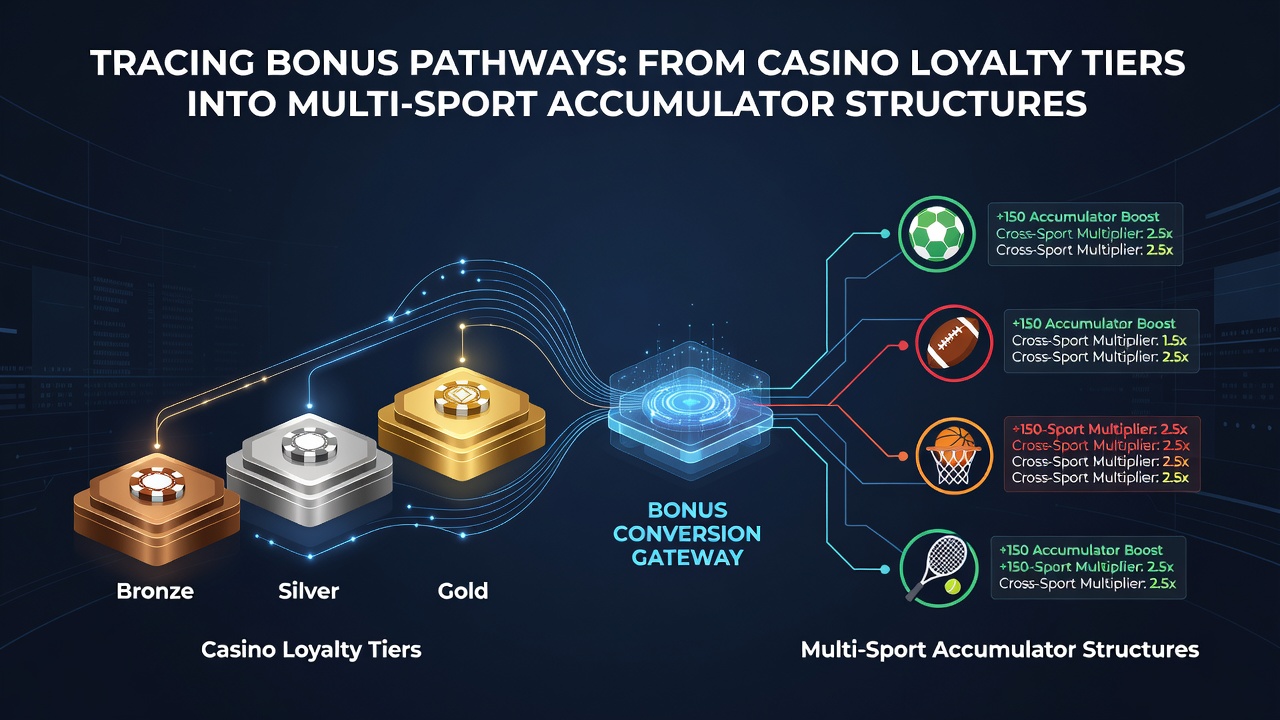 Multi-sport accumulator bet slip showing selections across football, tennis and basketball with loyalty bonus indicator