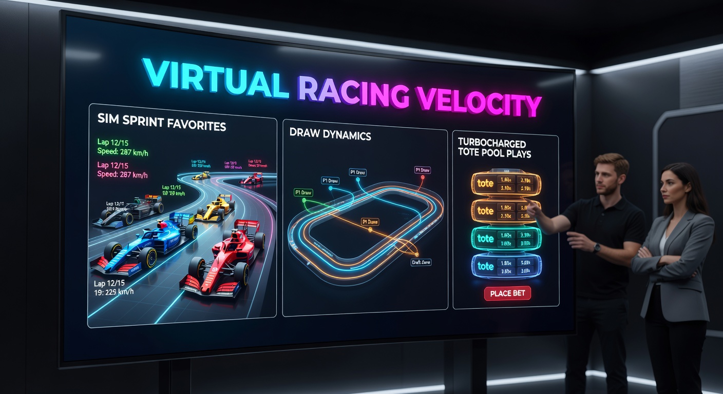 Close-up of virtual tote pool board exploding with odds updates during a sprint race climax, showing dynamic payouts and draw impacts on favorites